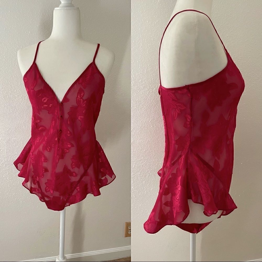 Vintage Victoria secret bodysuit hot pink sz medium